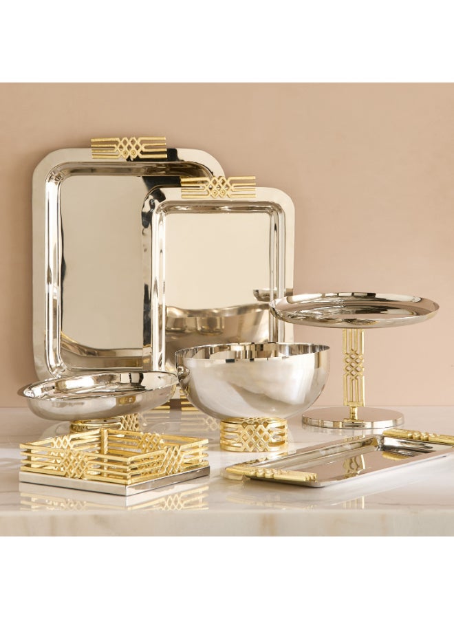 Home Box طبق مربع زخرفي باللون الذهبي - Image 4